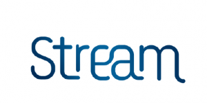 Banner Stream logo blue and white