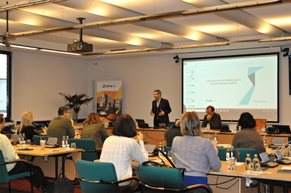 Marco Lopriore welcoming word during visit DG REGIO to EIPA Maastricht