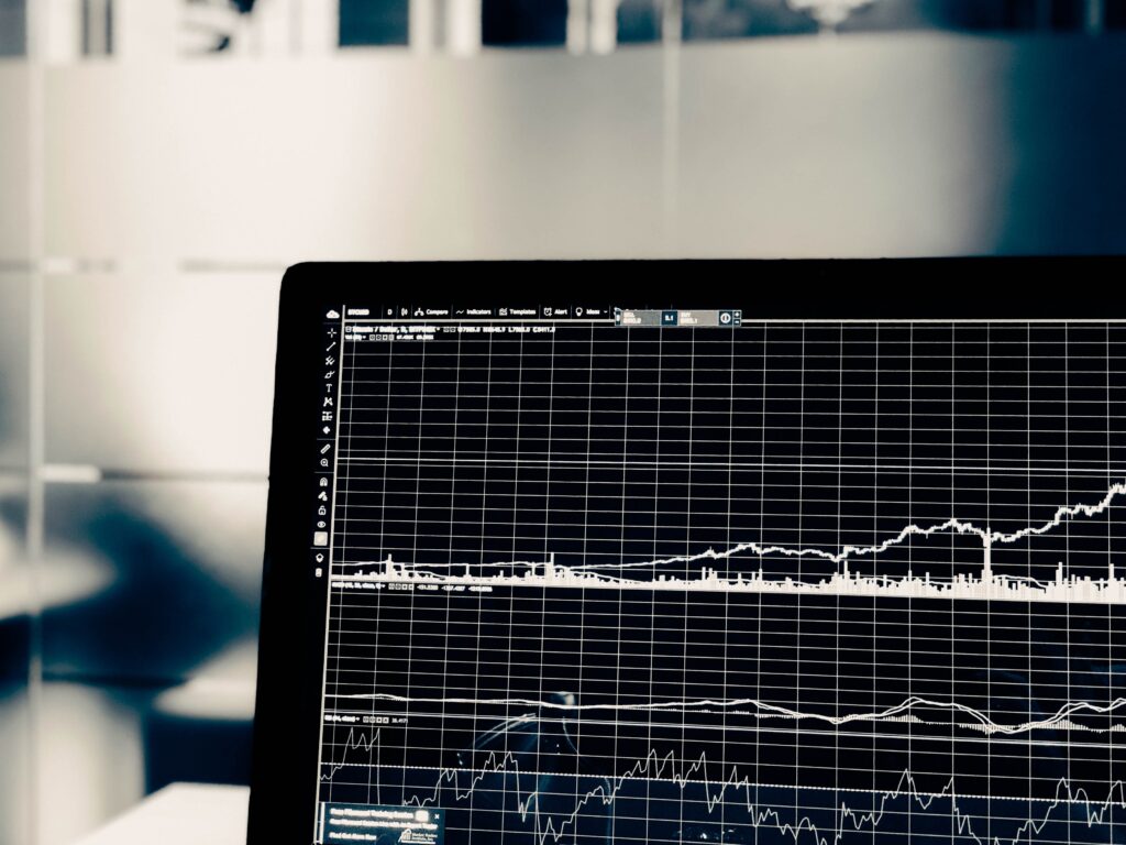 computer screen with graphs monitor