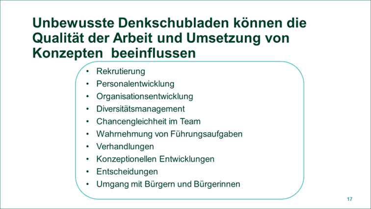 Unbewusste Denkschubladen können die Qualität der arbeit und Umsetzung von Konzepten beeinflussen